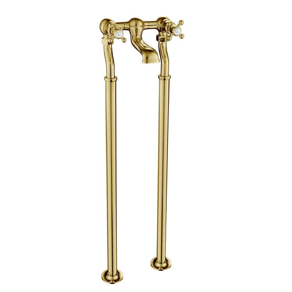 JTP Grosvenor Cross Freestanding Bath Filler in Polished Gold
