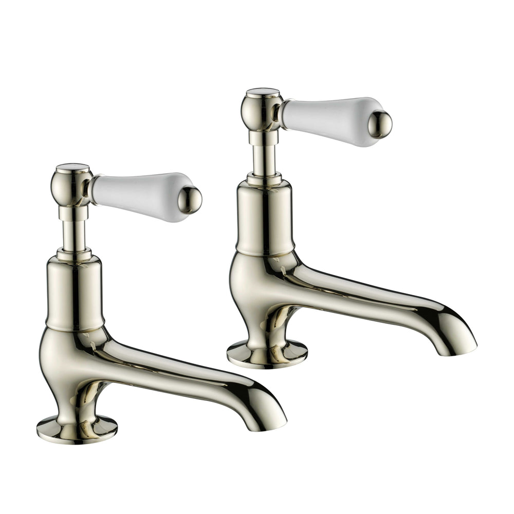 JTP Grosvenor Lever Long Nose Basin Taps in Polished Nickel
