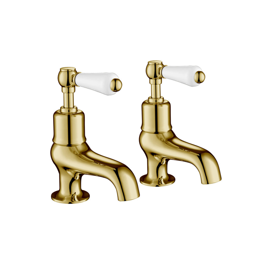 JTP Grosvenor Lever Bath Taps in Polished Gold