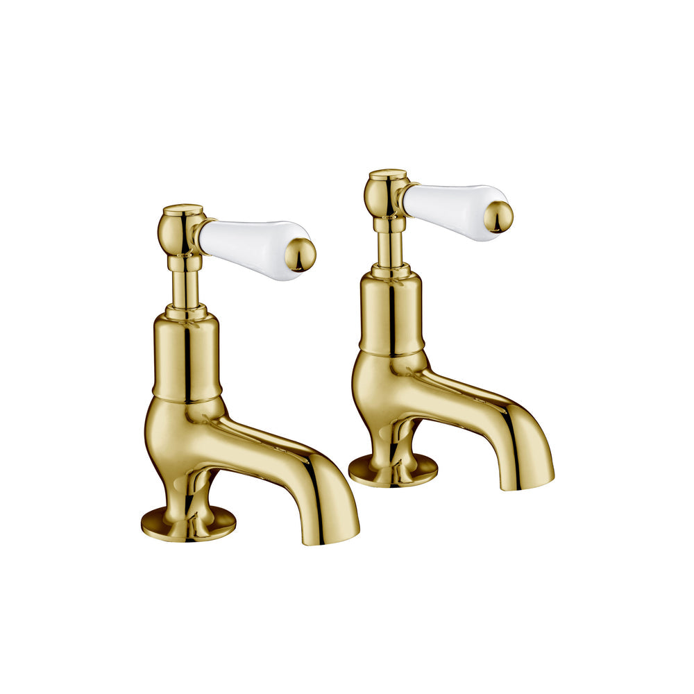 JTP Grosvenor Lever Cloakroom Basin Taps in Polished Gold