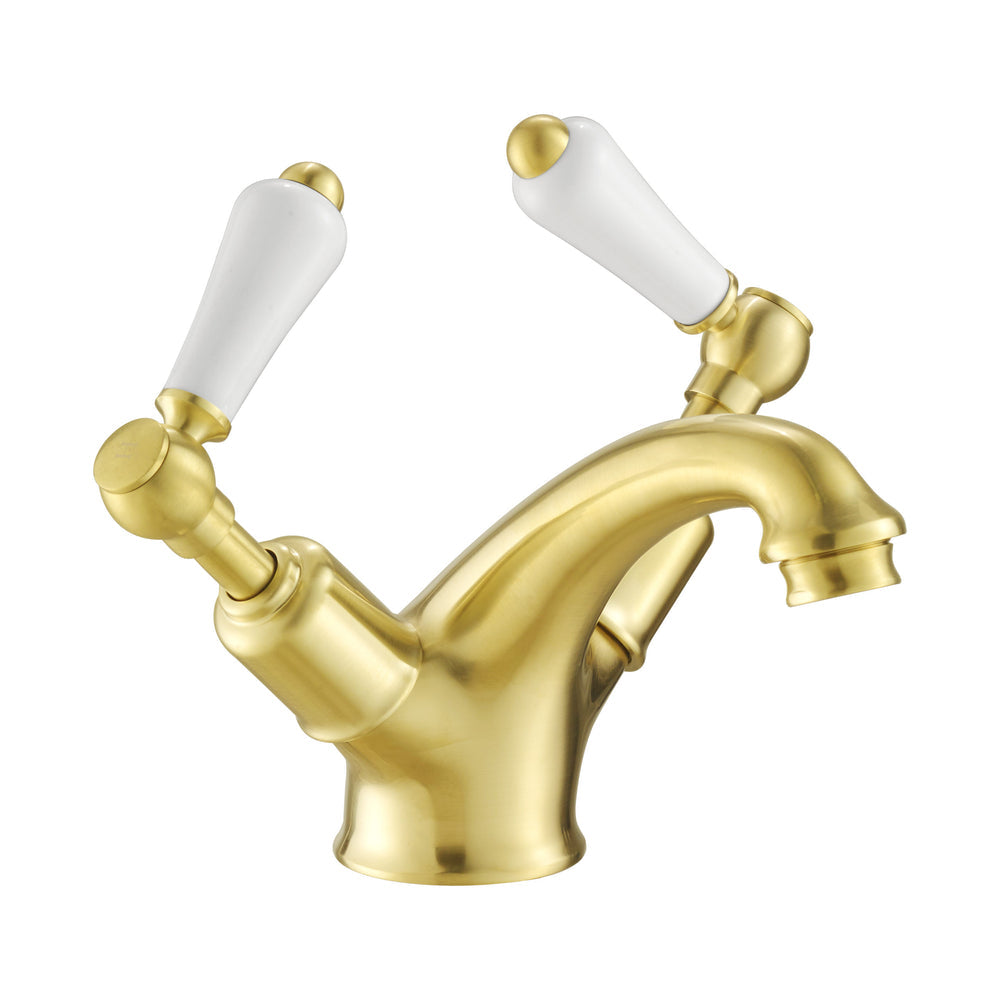 JTP Grosvenor Lever Basin Mixer with Pop Up Waste in Brushed Brass