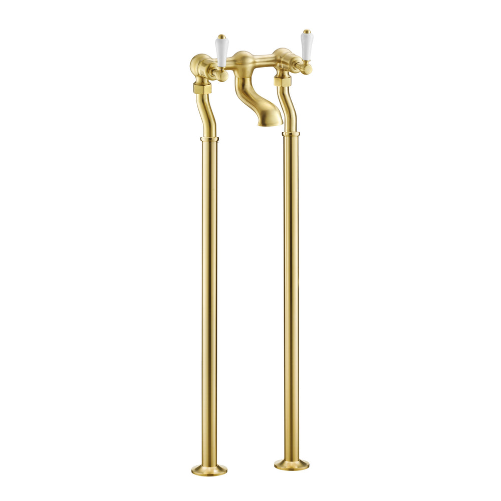 JTP Grosvenor Lever Freestanding Bath Filler in Brushed Brass