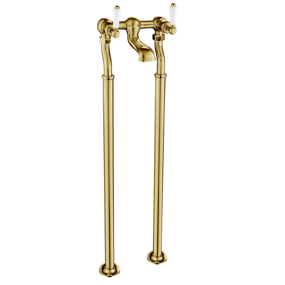 JTP Grosvenor Lever Freestanding Bath Filler in Polished Gold