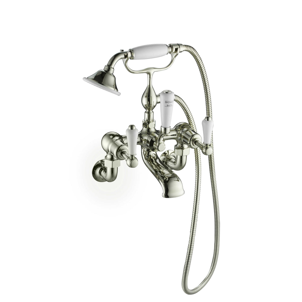 JTP Grosvenor Lever Bath Shower Mixer with Kit in Polished Nickel