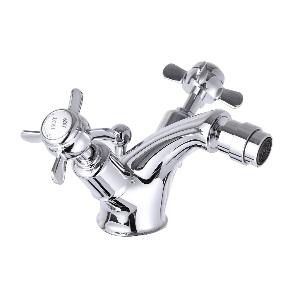 JTP Grosvenor Pinch Bidet Mixer with Pop Up Waste in Chrome