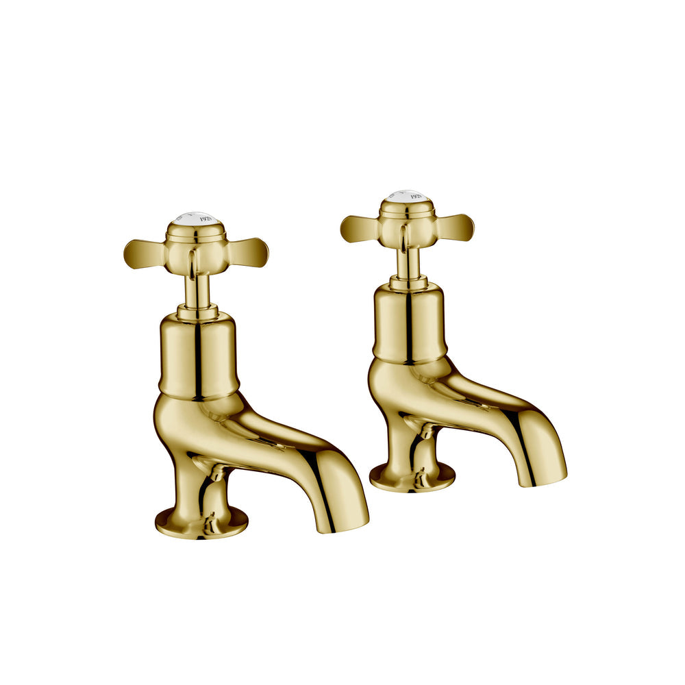 JTP Grosvenor Pinch Bath Taps in Polished Gold