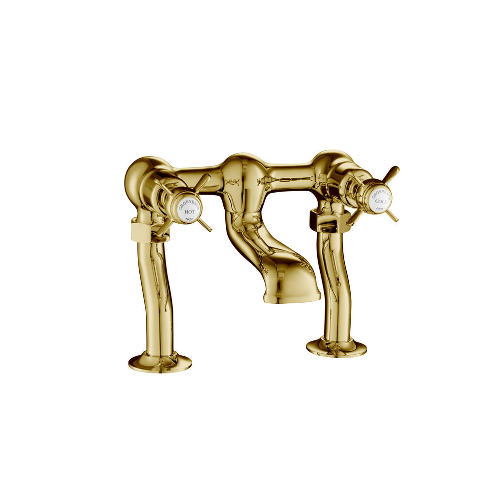 JTP Grosvenor Pinch Bath Filler in Polished Gold
