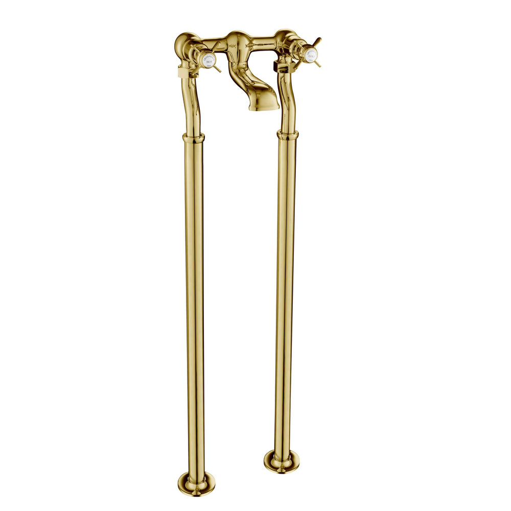 JTP Grosvenor Pinch Freestanding Bath Filler in Polished Gold