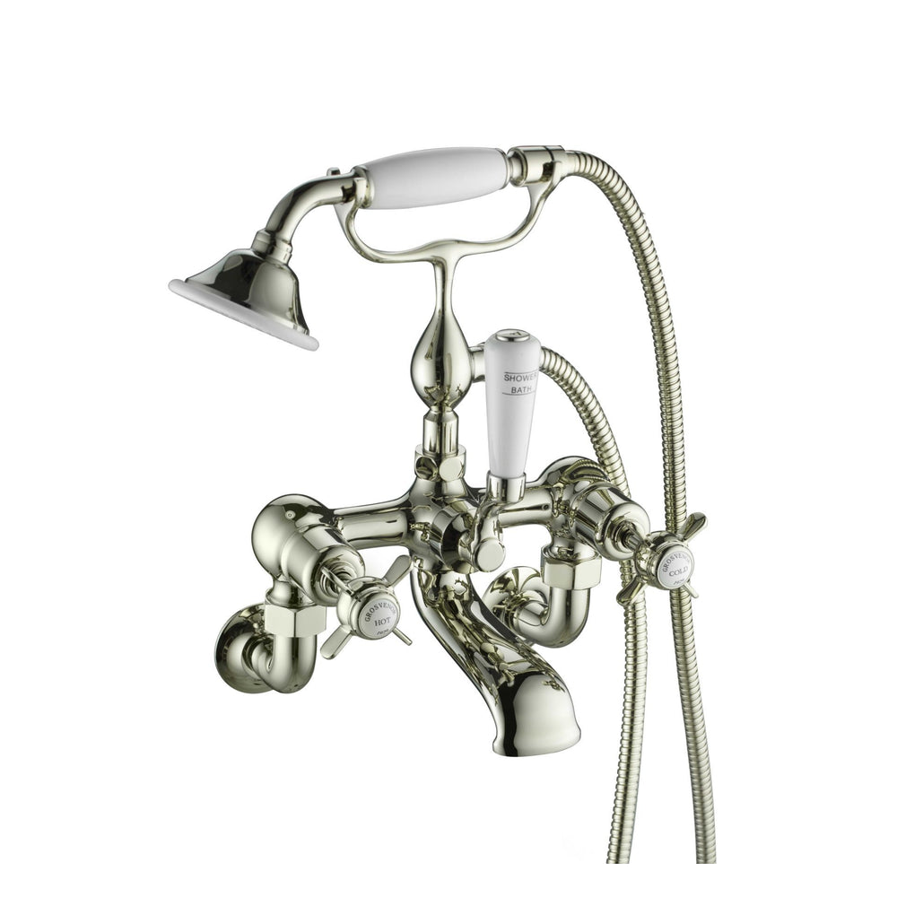 JTP Grosvenor Pinch Bath Shower Mixer with Kit in Polished Gold