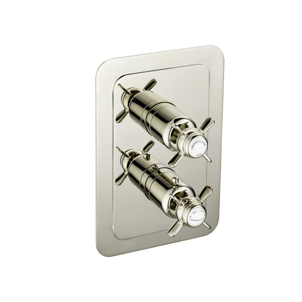 JTP Grosvenor Pinch Thermostatic Concealed 1 Outlet Shower Valve, Vertical in Polished Nickel