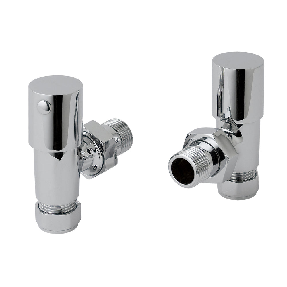JTP Angled Radiator Valves (Pair) in Chrome