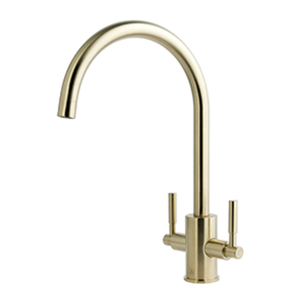 JTP Newbury Kitchen Sink Mixer with Swivel Spout in Brushed Brass