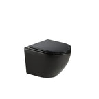 JTP Wortex Rimless Wall Hung Toilet with Soft Close Seat in Matt Black