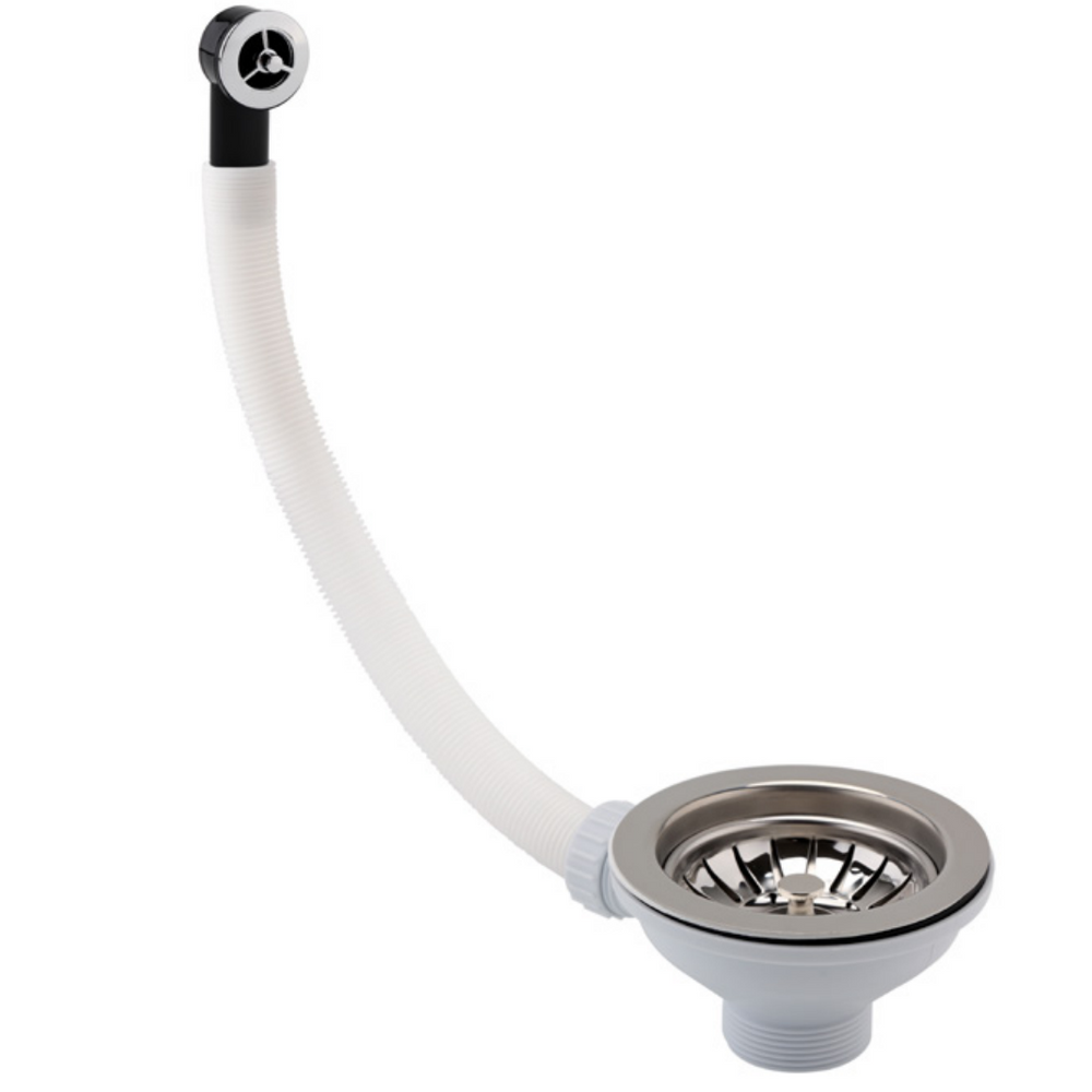 JTP Basket Strainer Waste with Round Overflow in Chrome