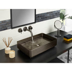 JTP VOS Rectangular Countertop Basin with Click Clack Waste in Brushed Black
