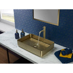 JTP VOS Rectangular Countertop Basin with Click Clack Waste in Brushed Brass