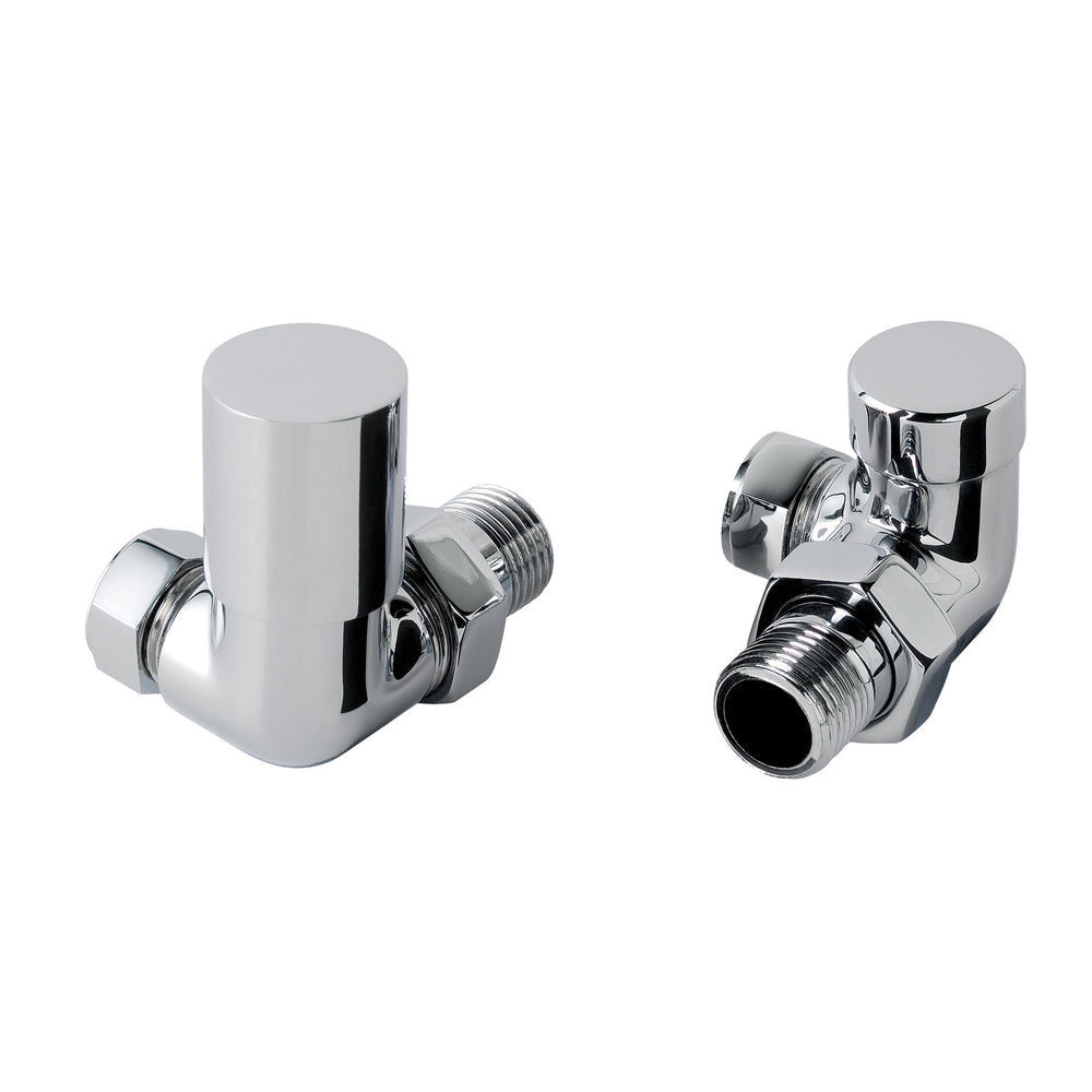 JTP Corner Radiator Valves (Pair) in Chrome
