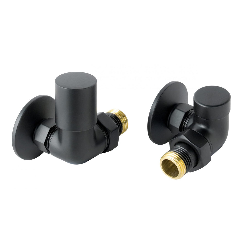 JTP Corner Radiator Valves (Pair) in Matt Black