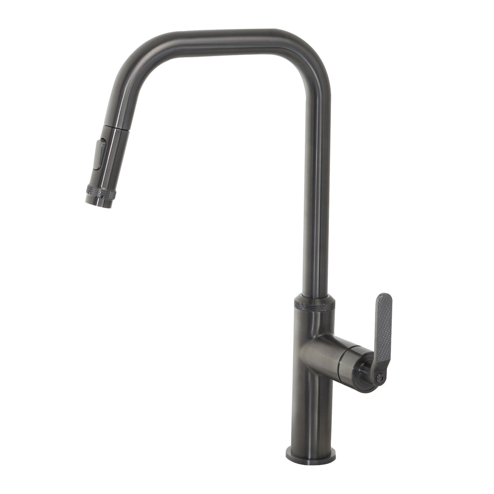 JTP Decor Single Lever Pull Out Kitchen Sink Mixer in Brushed Black