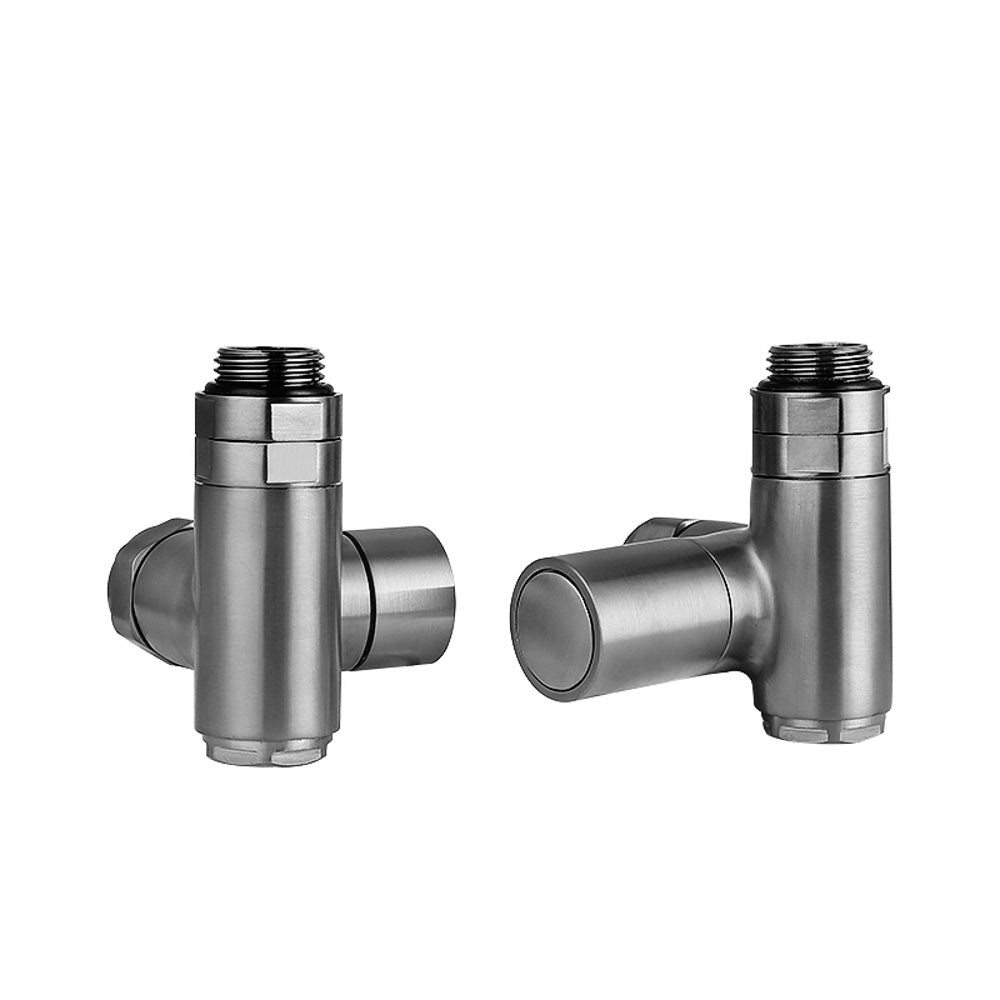 JTP Dual Fuel Radiator Valves (Pair) in Brushed Black