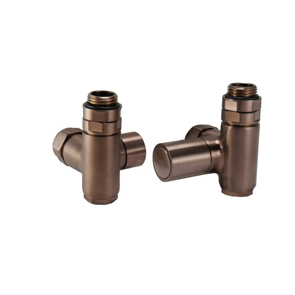 JTP Dual Fuel Radiator Valves (Pair) in Brushed Bronze