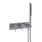JTP VOS Thermostatic Concealed 2 Outlet Shower Valve with Attached Handset in Chrome