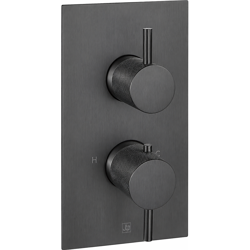 JTP VOS Thermostatic Concealed 2 Outlet Shower Valve 671 in Brushed Black