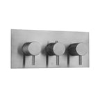 JTP VOS Thermostatic Concealed 3 Outlet Shower Valve, Horizontal in Brushed Black