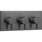 JTP VOS Thermostatic Concealed 2 Outlet Shower Valve, Horizontal in Brushed Black