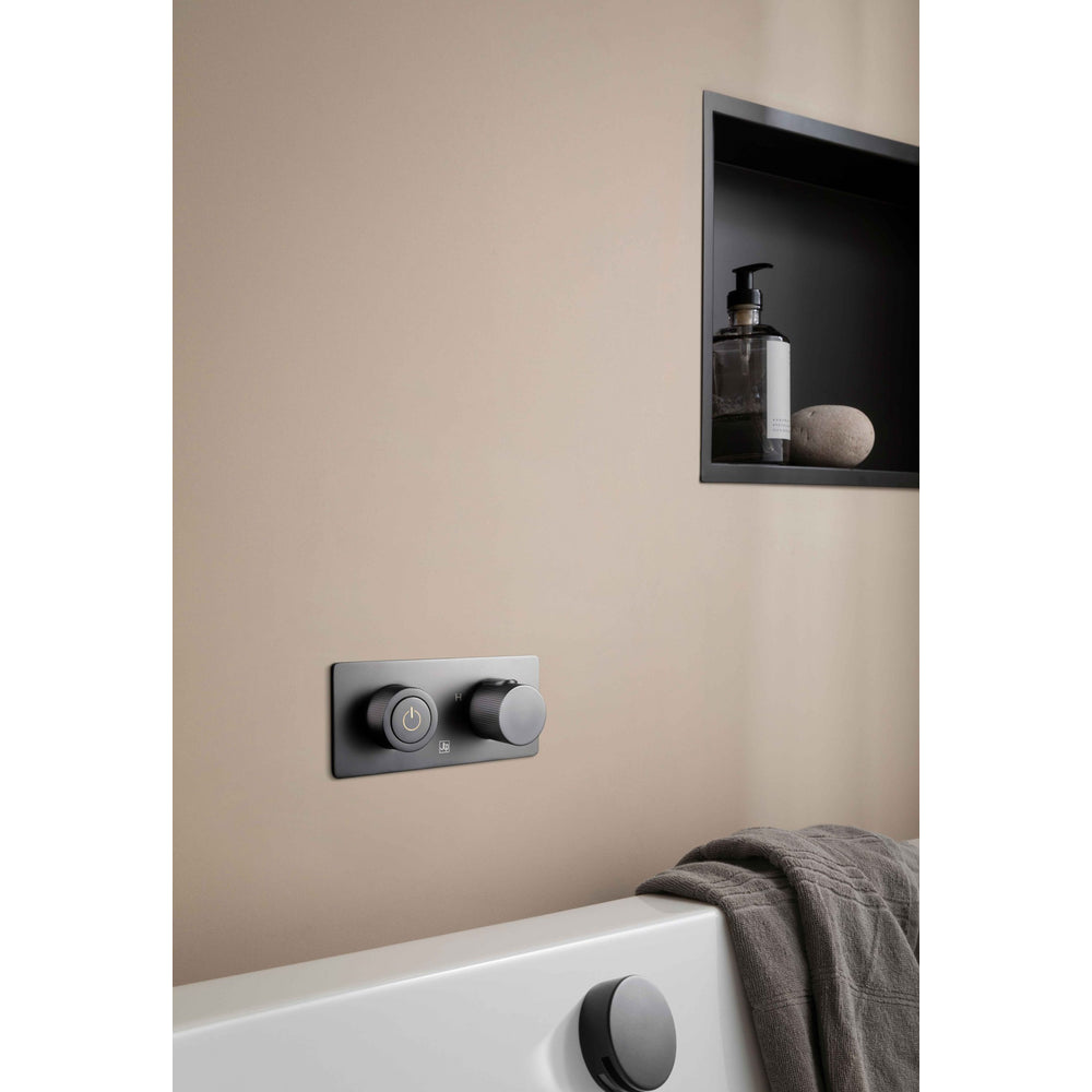 JTP EVO Thermostatic Concealed 2 Outlet Shower Valve 122 in Matt Black