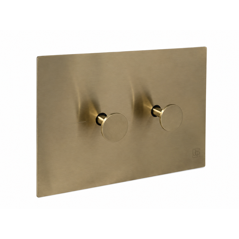 JTP Metal Pneumatic Exposed Button Flush Plate in Brushed Brass
