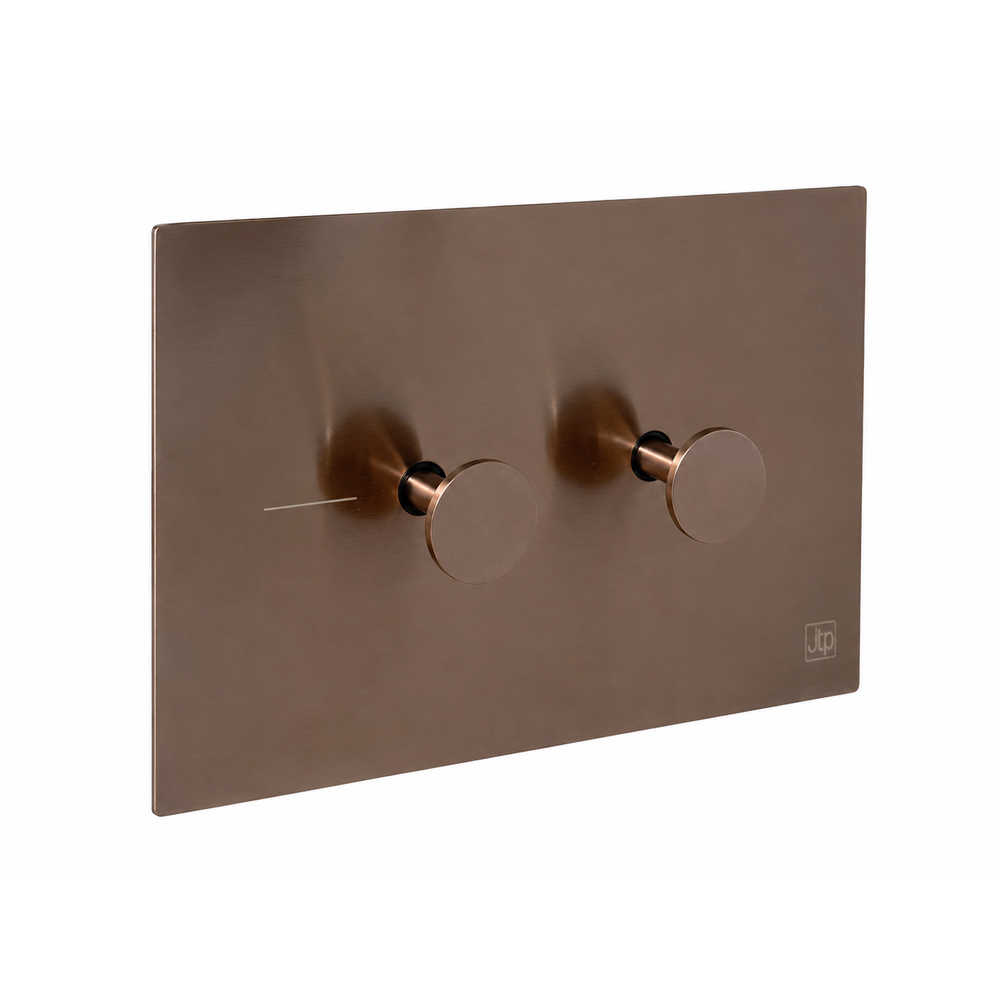 JTP Metal Pneumatic Exposed Button Flush Plate in Brushed Bronze