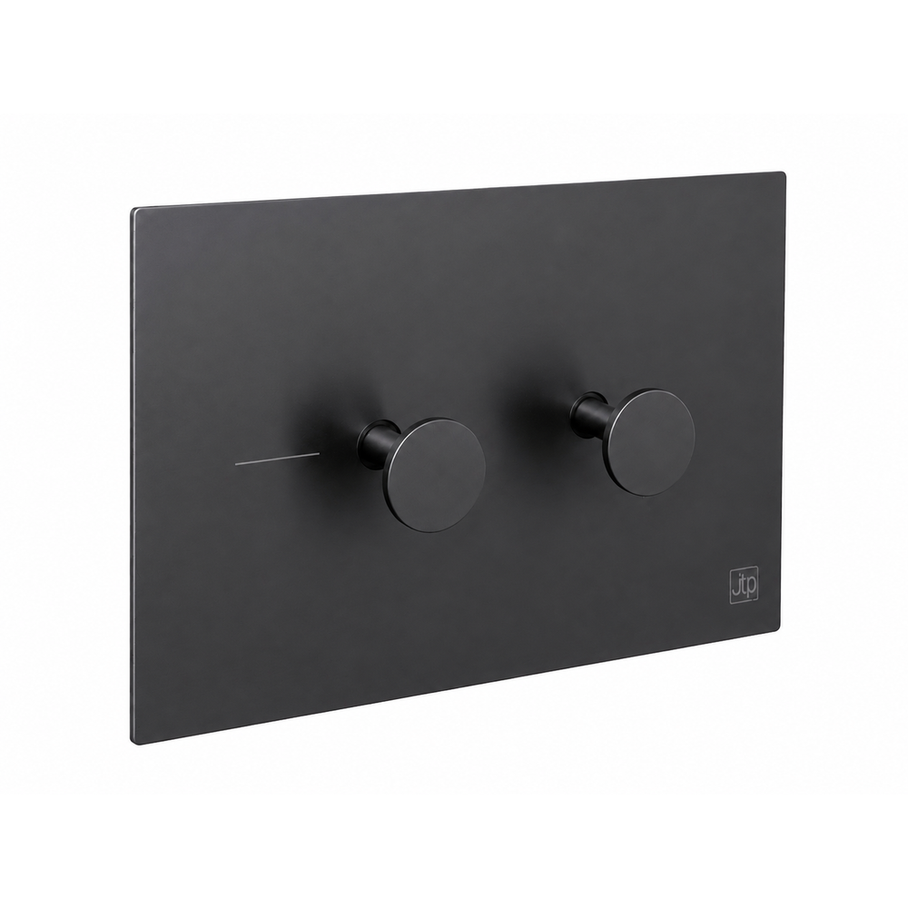 JTP Metal Pneumatic Exposed Button Flush Plate in Matt Black