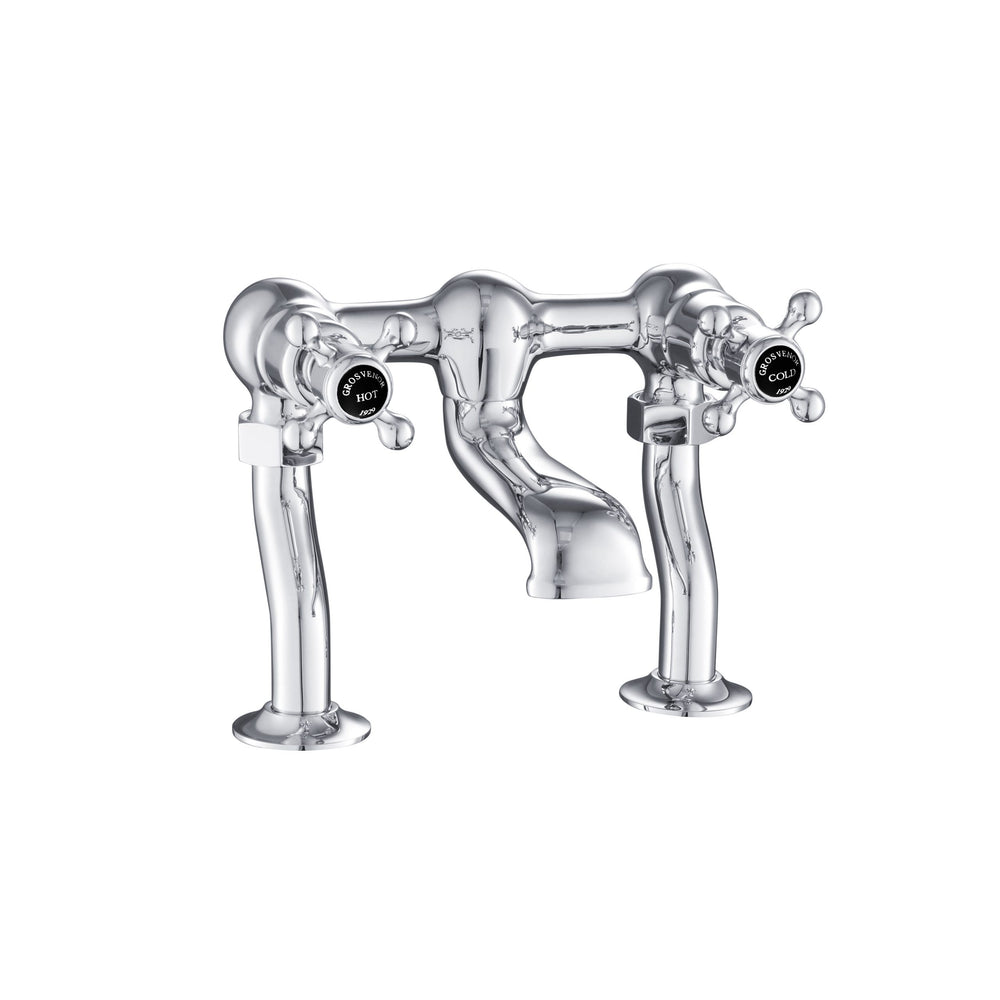 JTP Grosvenor Cross Bath Filler in Chrome with Black Indices