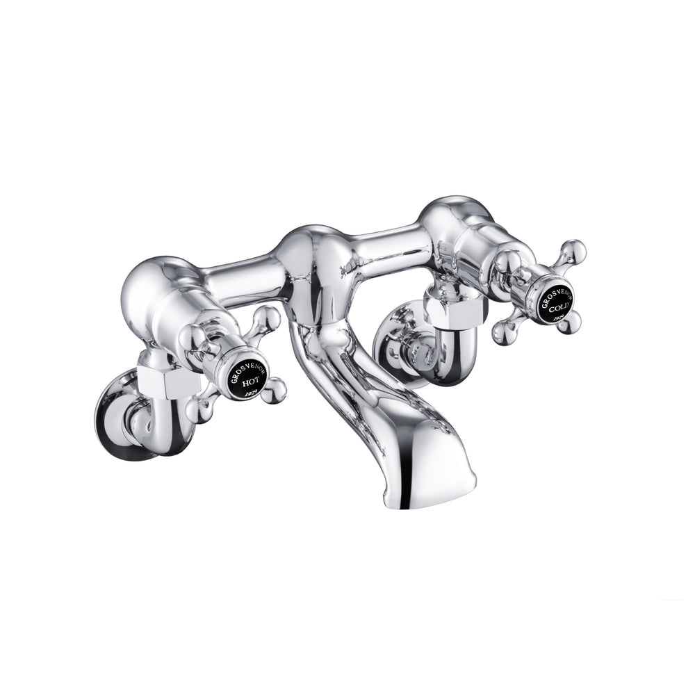 JTP Grosvenor Cross Bath Filler in Chrome with Black Indices
