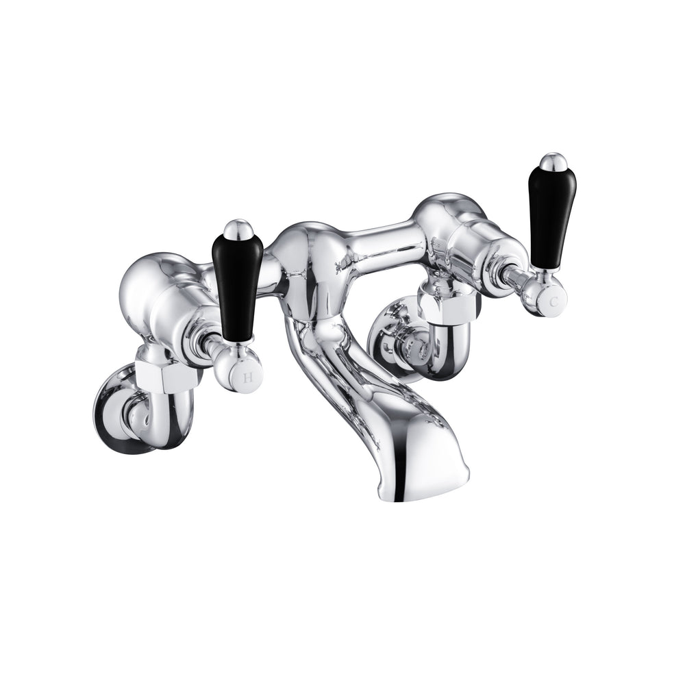 JTP Grosvenor Lever Bath Filler in Chrome with Black Lever