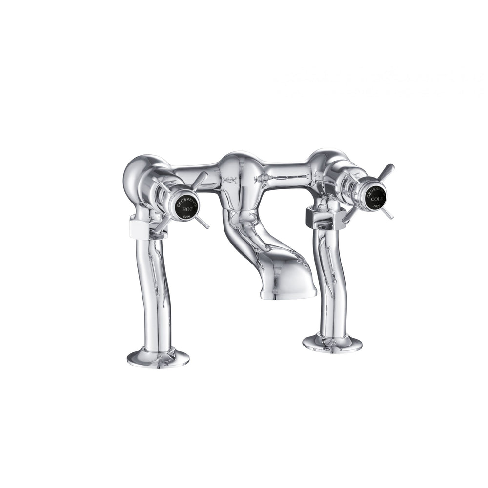 JTP Grosvenor Pinch Bath Filler in Chrome with Black Indices