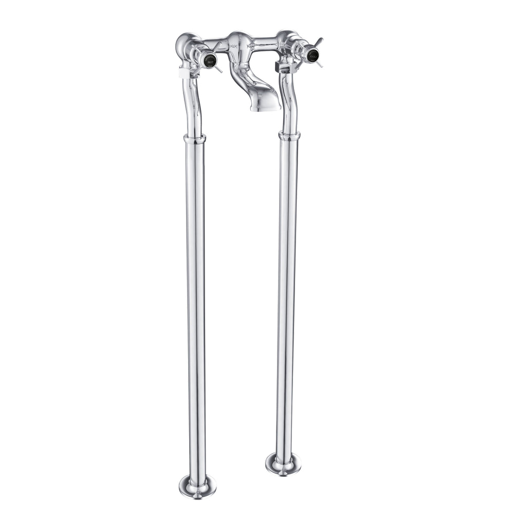 JTP Grosvenor Pinch Freestanding Bath Filler in Chrome with Black Indices