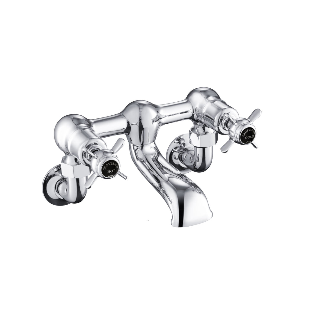 JTP Grosvenor Pinch Bath Filler in Chrome with Black Indices