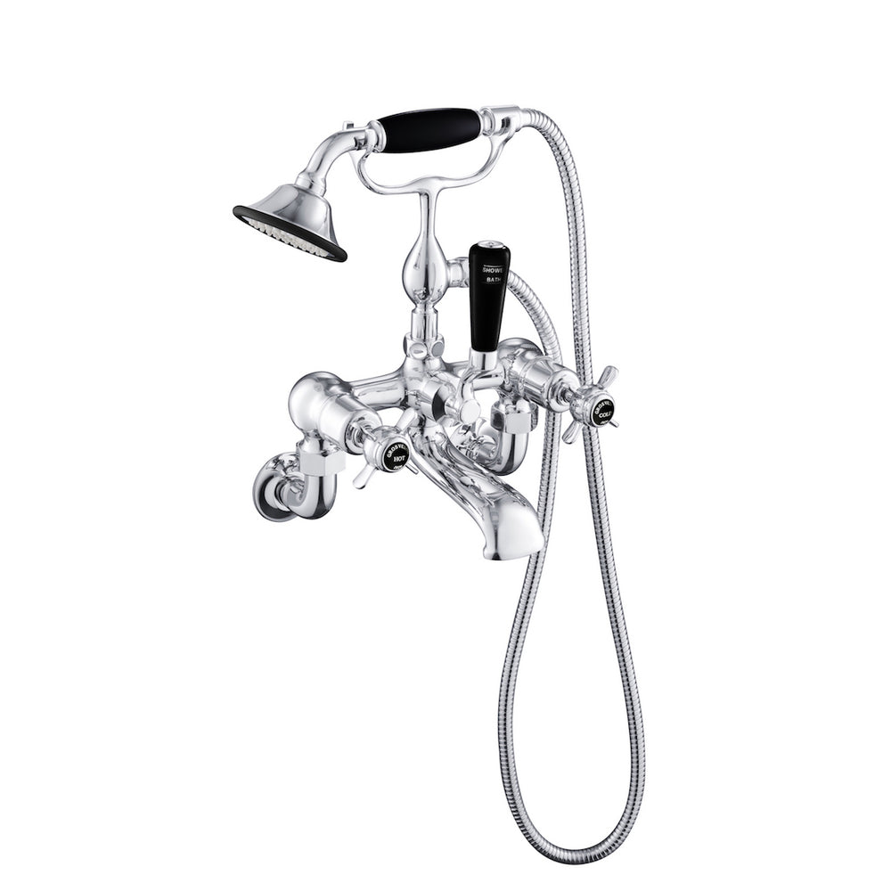 JTP Grosvenor Pinch Bath Shower Mixer with Kit in Polished Gold