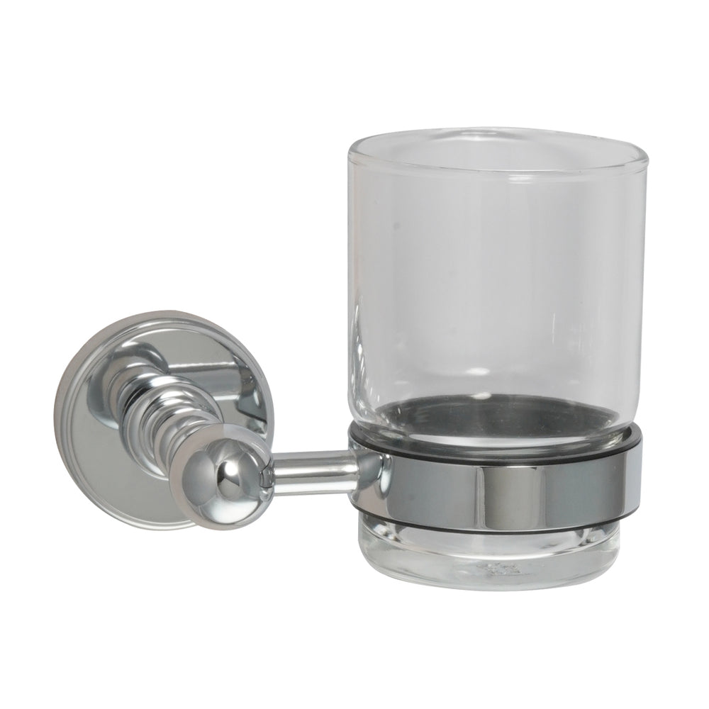 JTP Grosvenor Tumbler Holder, Clear Glass in Chrome