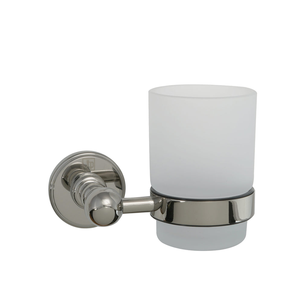 JTP Grosvenor Tumbler Holder, Clear Glass in Polished Nickel