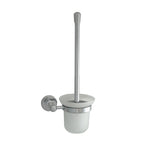 JTP Grosvenor Wall Mounted Toilet Brush, Frosted Glass in Chrome