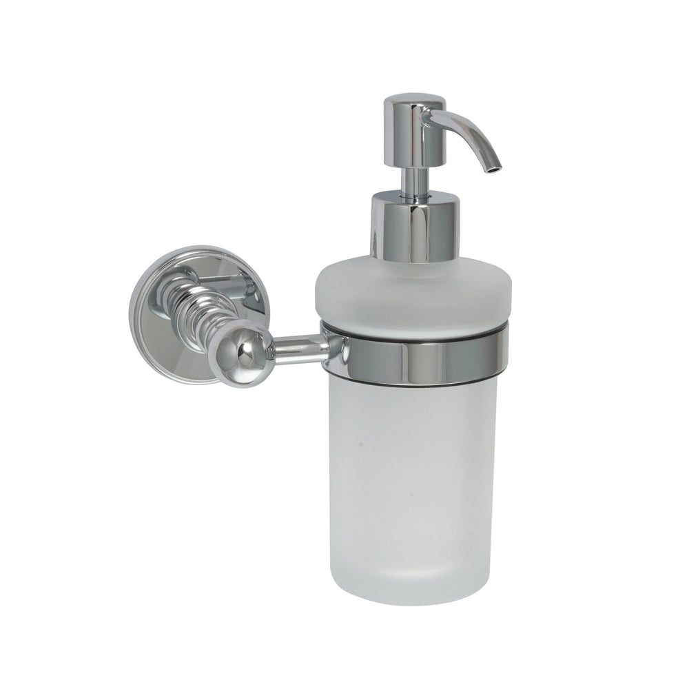 JTP Grosvenor Soap Dispenser, Frosted Glass in Chrome