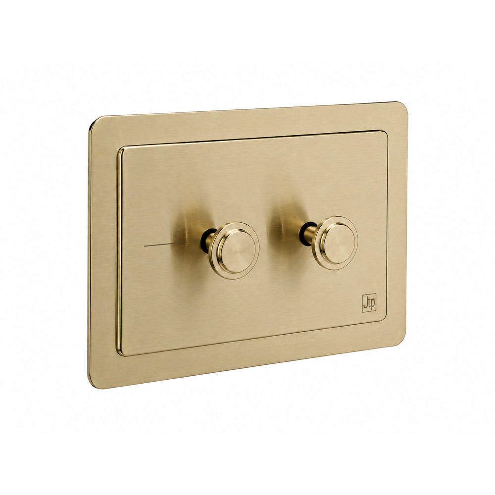 JTP Grosvenor Metal Pneumatic Exposed Button Flush Plate in Brushed Brass