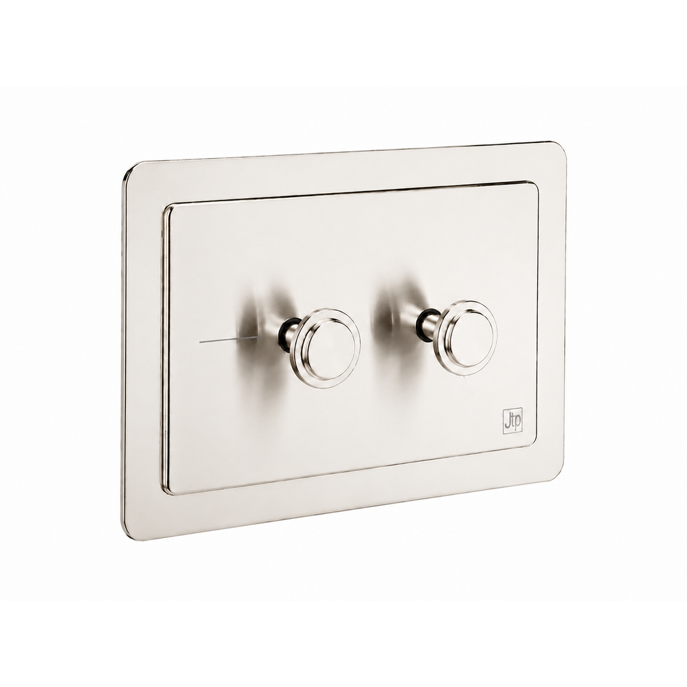 JTP Grosvenor Metal Pneumatic Exposed Button Flush Plate in Polished Nickel