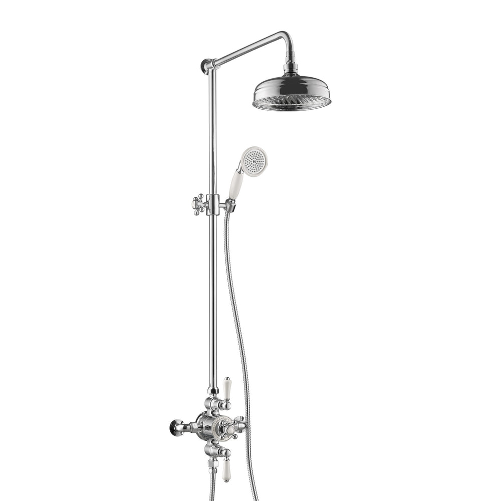 JTP Grosvenor Exposed Thermostatic Shower Valve, 2 Outlet, with Riser and Kit in Chrome