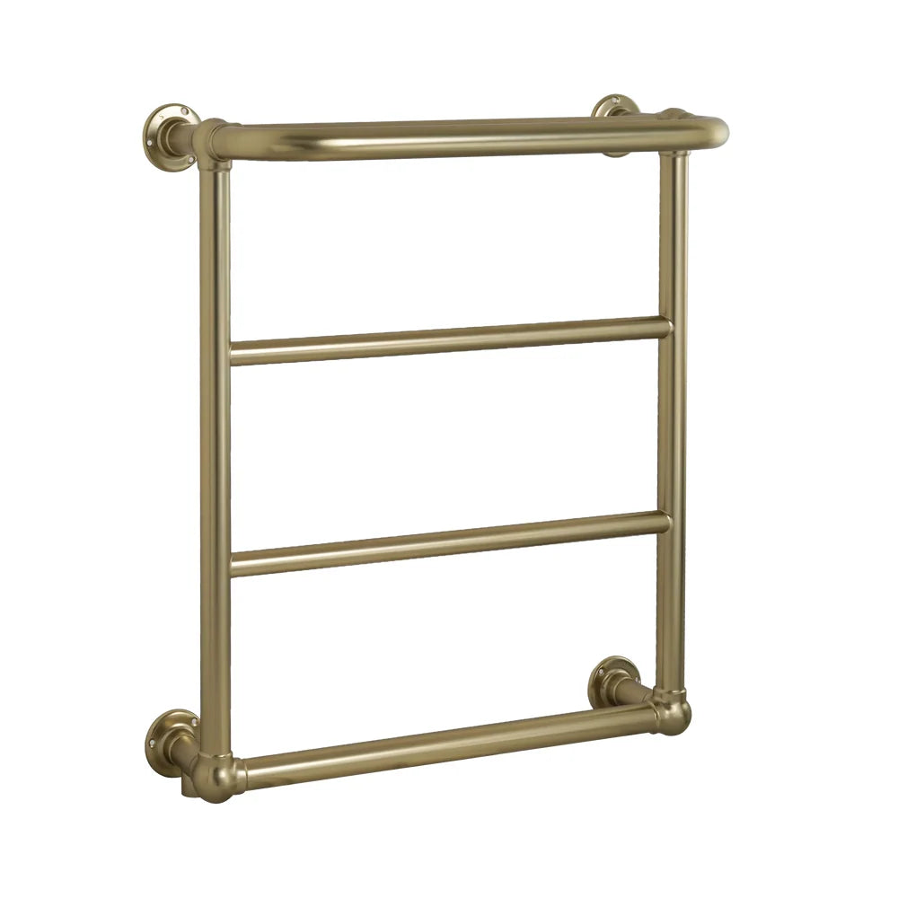 JTP Grosvenor Wall Mounted Traditional Towel Radiator in Brushed Brass