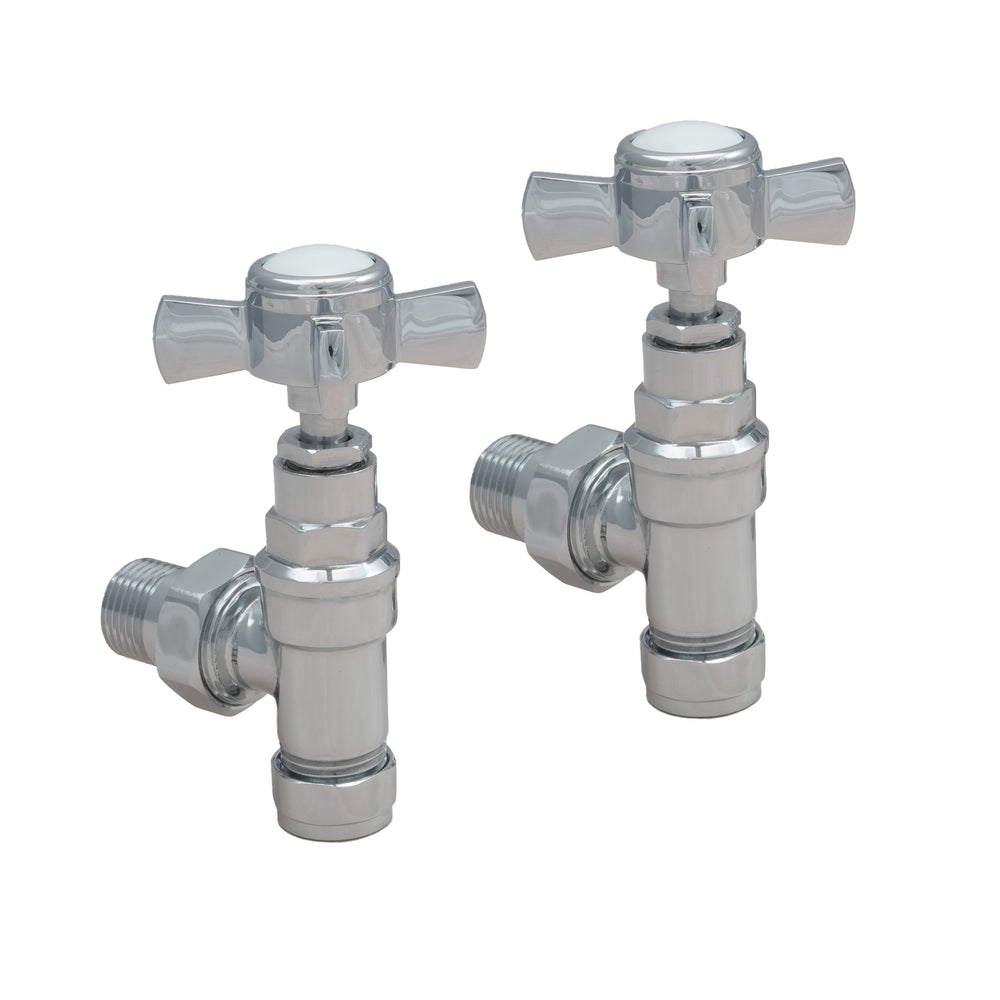 JTP Grosvenor Angled Radiator Valves (Pair) in Chrome