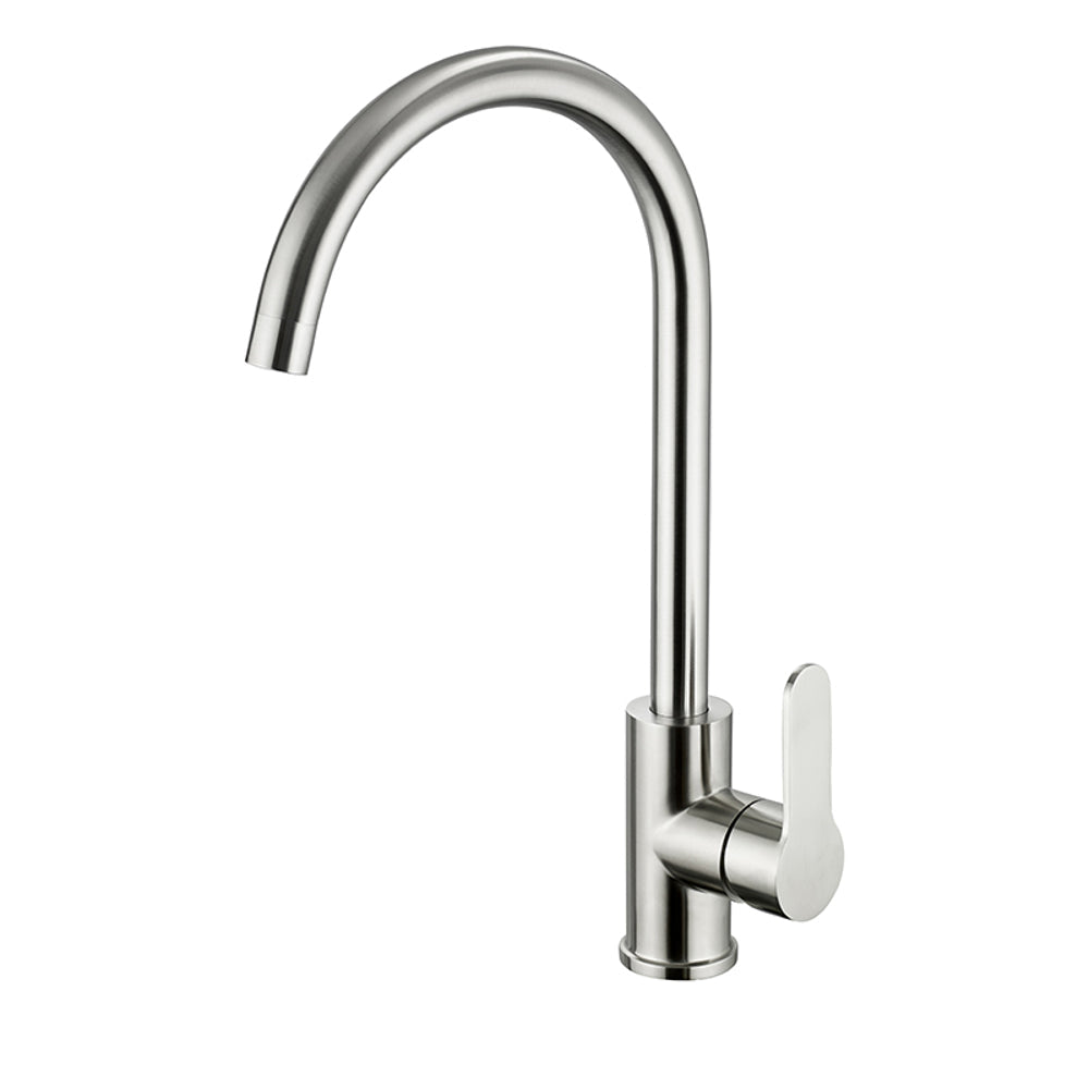 JTP INOX Single Lever Kitchen Sink Mixer with Swivel Spout in Stainless Steel